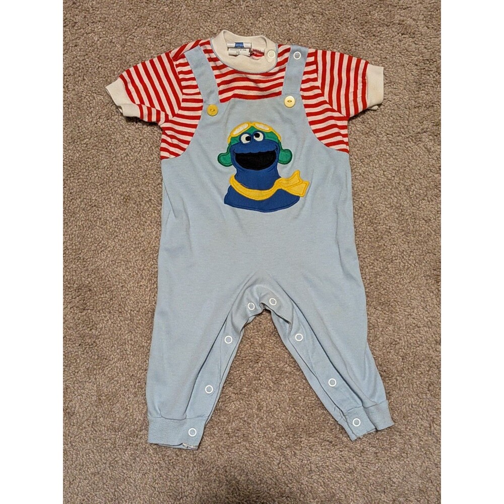 Vintage JCPenney Cookie Monster baby one piece 12m Snap